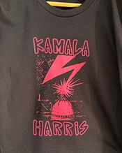 Kamala Harris Bad Brains Style Print on Black T-shirt